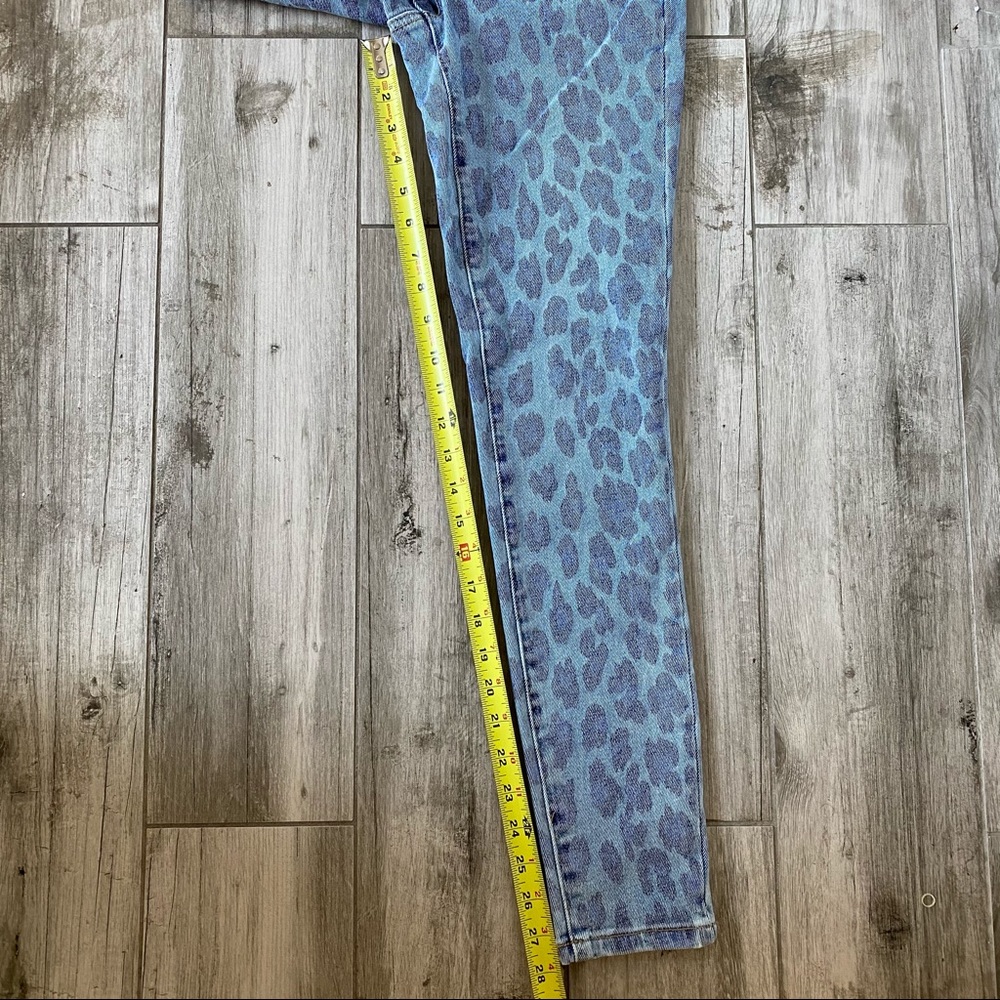 BLANK NYC The Bond Mid-Rise Skinny Ankle Leopard Animal Print Jeans Blue NWT 25 - Picture 9 of 14